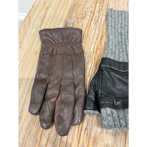 Three Single Gloves Cashmere Leather - Picture 2 of 6